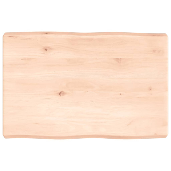 Tablero de mesa madera maciza roble borde natural 60x40x6 cm D