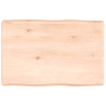 Tablero de mesa madera maciza roble borde natural 60x40x6 cm 1