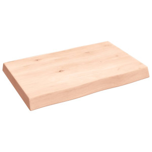 Tablero de mesa madera maciza roble borde natural 60x40x6 cm H