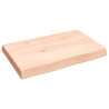 Tablero de mesa madera maciza roble borde natural 60x40x6 cm 2