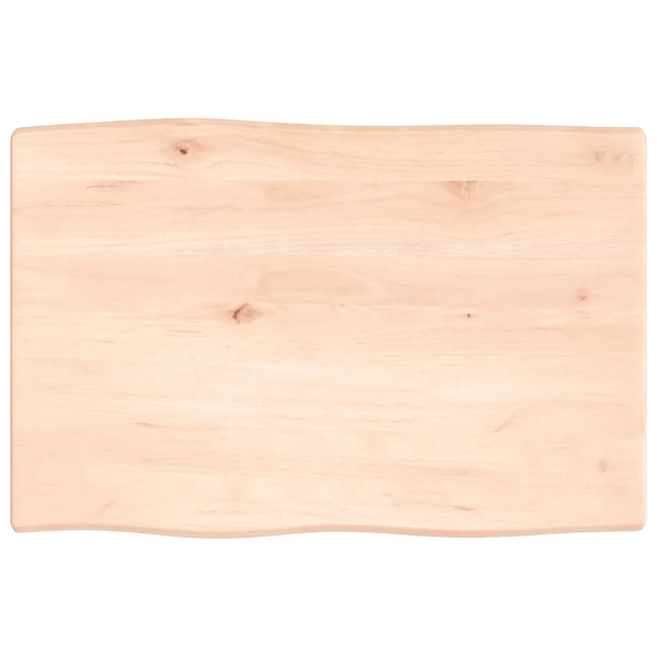 Tablero de mesa madera maciza roble borde natural 60x40x2 cm D