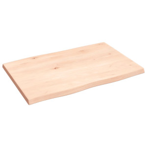 Tablero de mesa madera maciza roble borde natural 60x40x2 cm H
