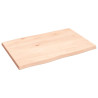 Tablero de mesa madera maciza roble borde natural 60x40x2 cm 2