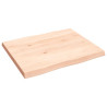 Tablero de mesa madera maciza roble borde natural 60x50x4 cm 2