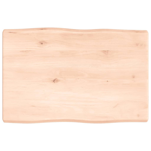 Tablero de mesa madera maciza roble borde natural 60x40x4 cm D