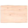 Tablero de mesa madera maciza roble borde natural 60x40x4 cm 1