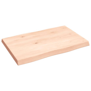 Tablero de mesa madera maciza roble borde natural 60x40x4 cm H