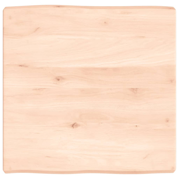 Tablero de mesa madera maciza roble borde natural 60x60x6 cm D