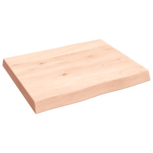 Tablero de mesa madera maciza roble borde natural 60x50x6 cm H