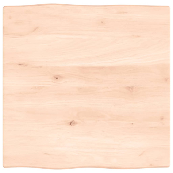 Tablero de mesa madera maciza roble borde natural 60x60x2 cm D