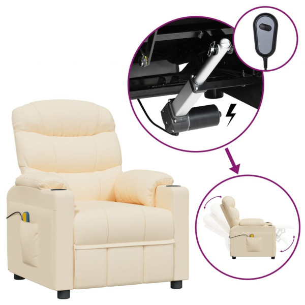 Sillón de masaje eléctrico tela color crema D