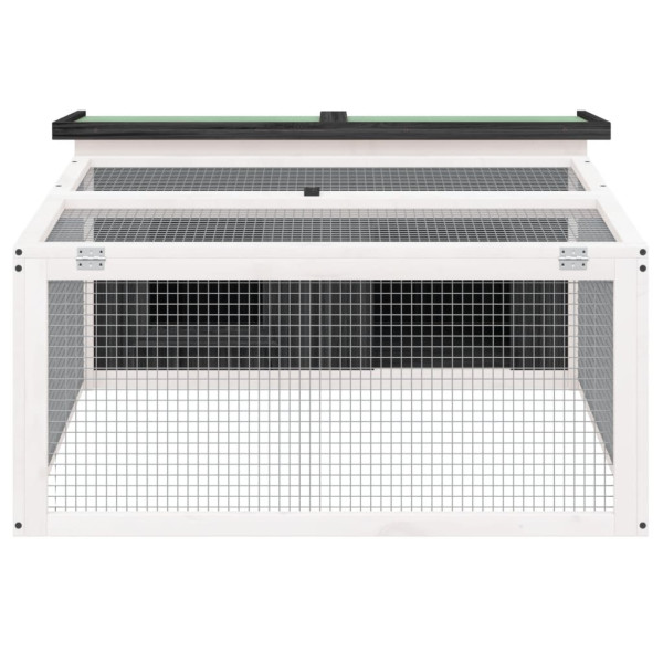 Conejera de madera maciza de pino gris 117.5x97x47.5 cm M 3