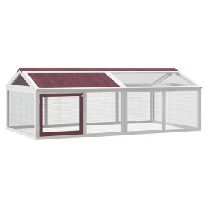 Corral de animales madera maciza pino moca 200x112.5x74 cm H