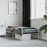 Estructura cama metal con cabecero y pie cama blanca 90x190 cm 1