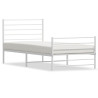 Estrutura de cama com cabeceira e pés 90x190 cm metal branco 2