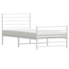 Estructura cama metal con cabecero y pie cama blanca 90x190 cm 4