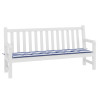 Almofadão p/ banco jardim 200x50x4 cm tecido riscas azul/branco 3