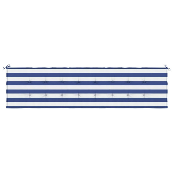 Almofadão p/ banco jardim 200x50x4 cm tecido riscas azul/branco M 4