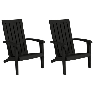 Cadeiras de jardim Adirondack 2 pcs polipropileno preto H