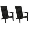 Cadeiras de jardim Adirondack 2 pcs polipropileno preto 2