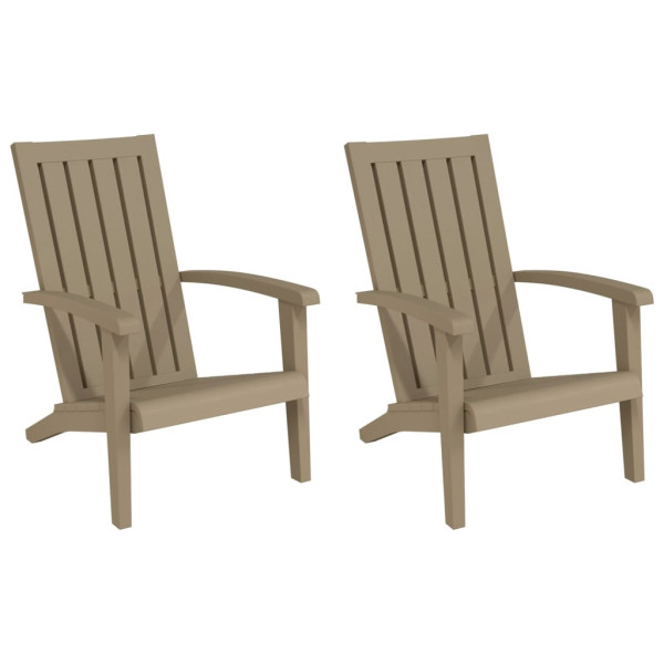 Cadeiras de jardim Adirondack 2pcs polipropileno castanho-claro M 2