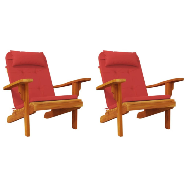 Almofadões p/ cadeira adirondack 2 pcs tecido oxford vermelho M 4