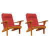 Almofadões p/ cadeira adirondack 2 pcs tecido oxford vermelho 4