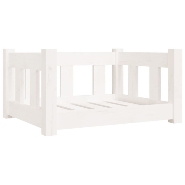 Cama para perros madera maciza de pino blanca 55.5x45.5x28 cm M 2