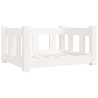 Cama para cachorro em madeira maciça de pinho branco 55,5x45,5x28 cm 2