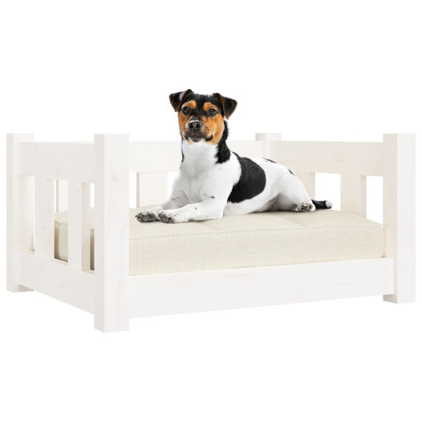 Cama para perros madera maciza de pino blanca 55.5x45.5x28 cm M 5