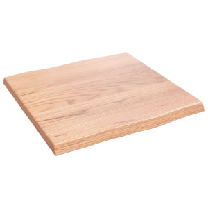 Tablero mesa madera tratada roble borde natural 40x40x2 cm H