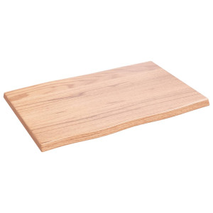 Tablero mesa madera tratada roble borde natural 60x40x2 cm H