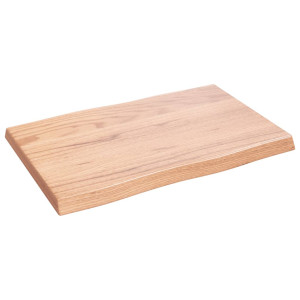 Tablero mesa madera tratada roble borde natural 60x40x4 cm H