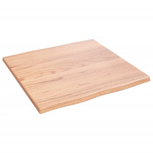 Tablero mesa madera tratada roble borde natural 60x60x2 cm H
