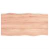 Tablero mesa madera tratada roble borde natural 80x40x4 cm 2