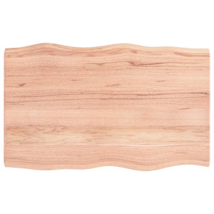 Tablero mesa madera tratada roble borde natural 80x50x4 cm H
