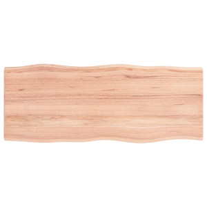 Tablero mesa madera tratada roble borde natural 100x40x2 cm H