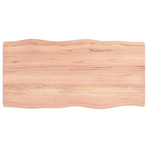 Tablero mesa madera tratada roble borde natural 80x40x6 cm H