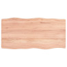 Tablero mesa madera tratada roble borde natural 80x40x6 cm 2