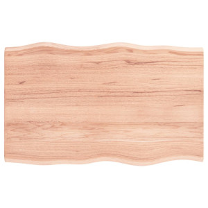 Tablero mesa madera tratada roble borde natural 80x50x2 cm H