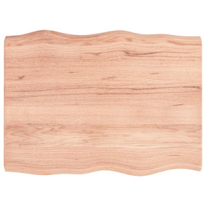 Tablero mesa madera tratada roble borde natural 80x60x6 cm H