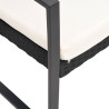 Set comedor de jardín 3 pzas con cojines PP aspecto ratán negro 5