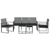 Set comedor jardín 5 pzas cojines PP aspecto ratán gris oscuro 3