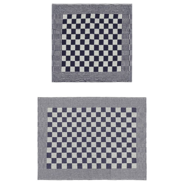 Conjunto de panos de cozinha 10 pcs algodão azul e branco M 2