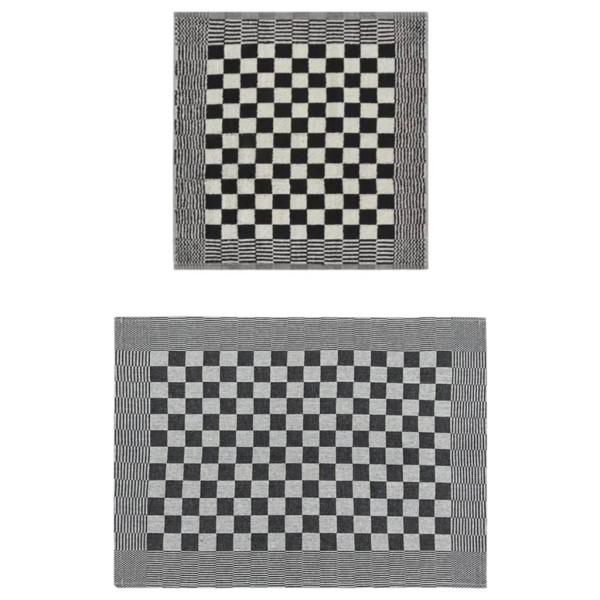 Juego de paños 10 unidades algodón negro y blanco M 2