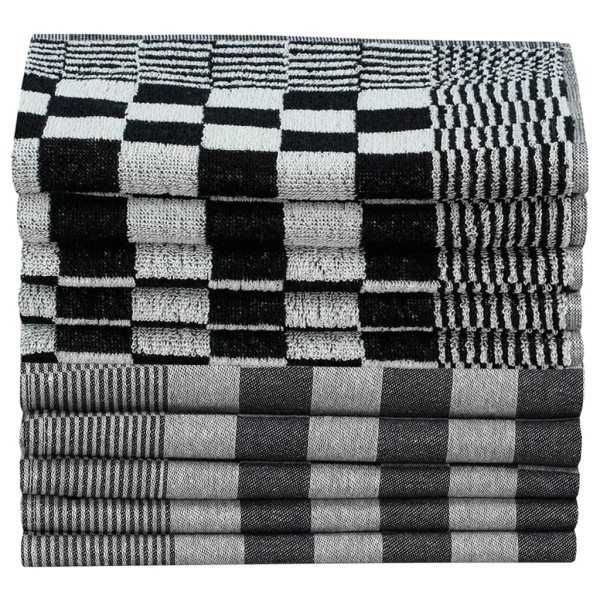 Conjunto de panos de cozinha 50 pcs algodão preto e branco M 3