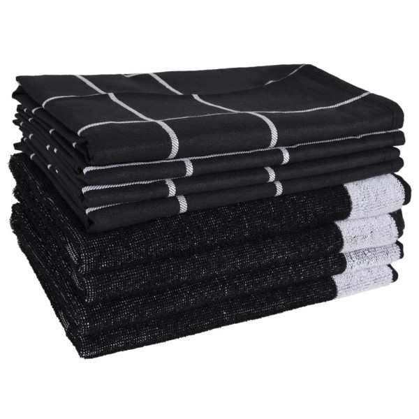 Conjunto de panos de cozinha 12 pcs algodão preto M 4
