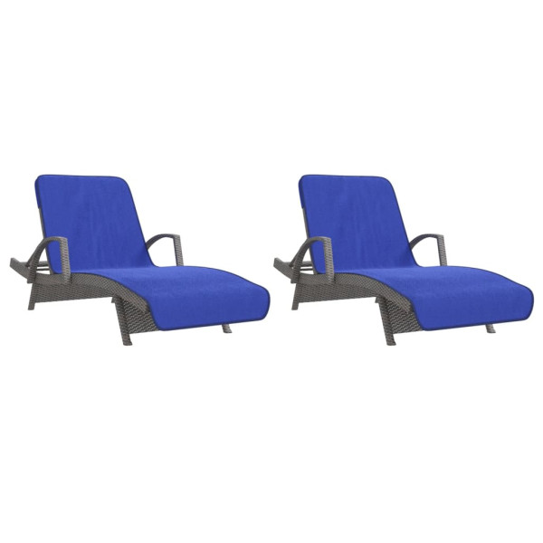 Toallas de playa 2 uds tela azul klein 400 g/m² 75x200 cm M 4