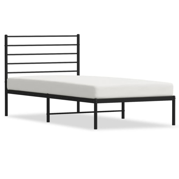 Estructura de cama con cabecero metal negro 100x200 cm M 2
