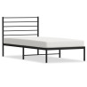 Estrutura de cama com cabeceira 100x200 cm metal preto 2